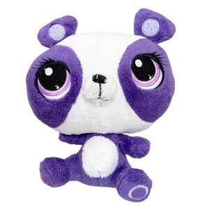 LPS Littlest Pet Shop Plush Purple White Panda Bear Stuffed Animal Plush 2014